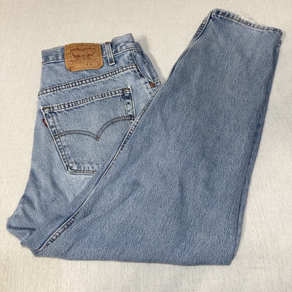 Vintage Levis 560 Jeans Men's 38x20 Blue Denim Faded Loose Fit Tapered 2001 USA